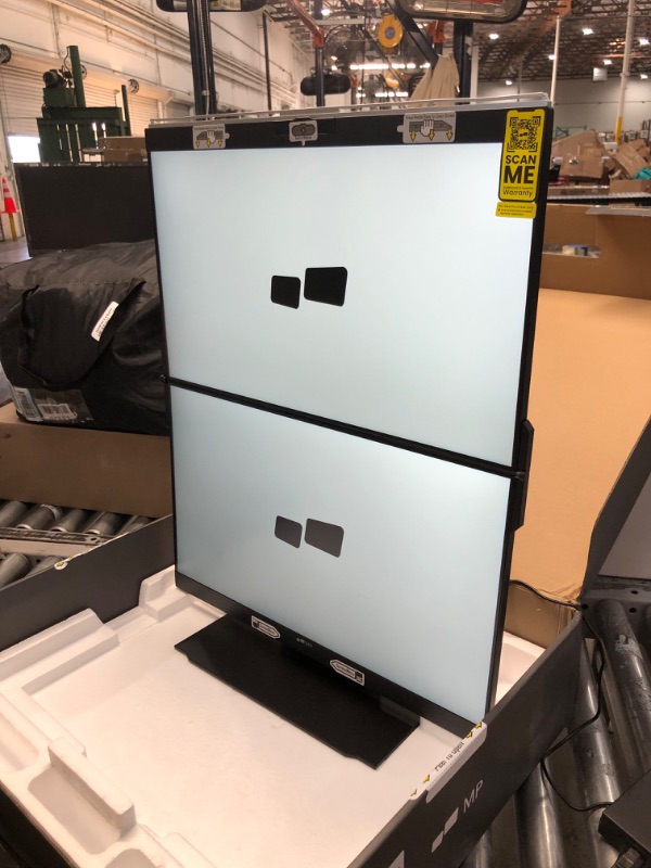 Photo 2 of ***SCRATCHES NEAR CENTER*** Mobile Pixels Geminos (2 x 24 inch) IPS Dual Stacked Computer Monitors with 100W USB-C Charging, 1080P Webcam&Speakers, All-Inclusive Workstation PC Monitor, USB-A/USB-C/HDMI, Ergo Design(2 Monitors)
