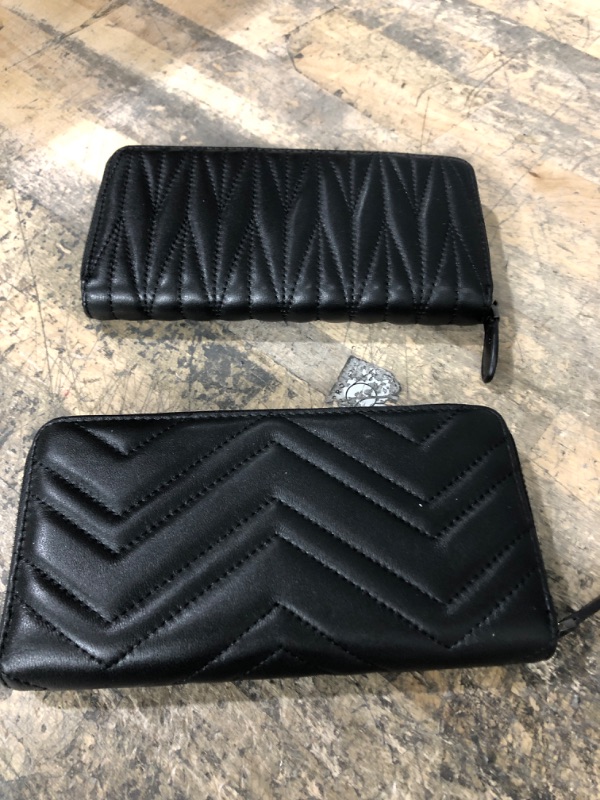 Photo 2 of 2 Men Women Lady Long Diamond Wallet Large Capacity Clutch Bag Wallet Fossil Item Wristlet Pouch with Zipper (Style 1905)