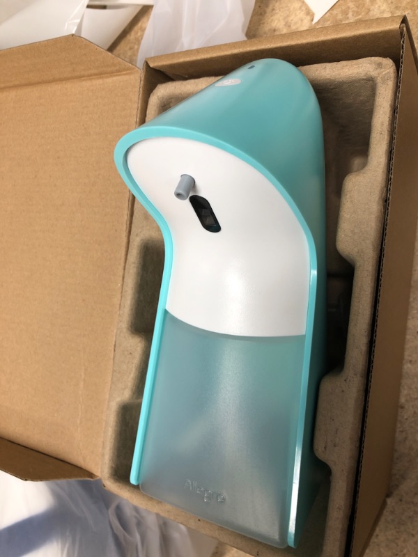 Photo 2 of Allegro Premium 5-Level Control Automatic Touchless Foaming Hand Soap Dispenser Hands Free No Touch Infrared Motion Sensor Pump for Kids Bathroom Kitchen Countertop, Lake Blue 11oz