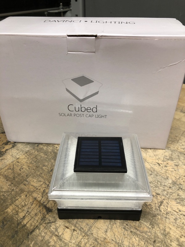 Photo 1 of 4 Pack Solar Post Lights, Outdoor Fence Post Cap Light Solar Powered Caps for Deck, Patio, Garden Decor, Warm White High Brightness SMD LED Lighting