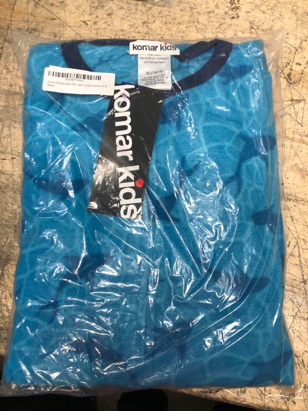 Photo 1 of Komar Kids Boys Fleece Blanket Sleeper Footed Pajamas X-Large Shark Blue