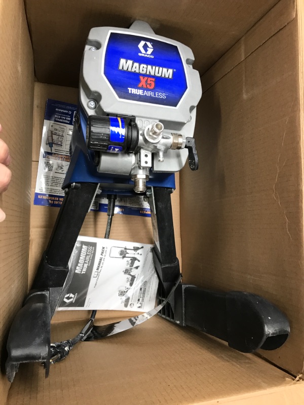 Photo 2 of ***PARTS ONLY NOT FUNCTIONAL***Graco Magnum 262800 X5 Stand Airless Paint Sprayer, Blue Magnum X5 Airless Paint Sprayer