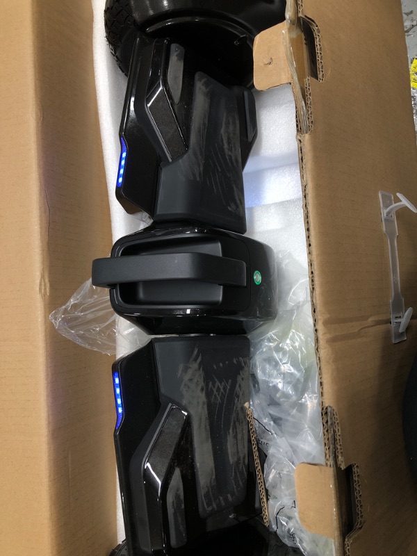 Photo 2 of **DOES NOT WORK**  Gyroor 8.5" Off Road All Terrain Hoverboards, 10mph Speed & Max 12.5 Miles by 700W Motor, F1 Fastest Racing Hoverboard for Adults with Bluetooth Speaker & LED Lights, Hoverboard for Kids Ages 6-12 1-black