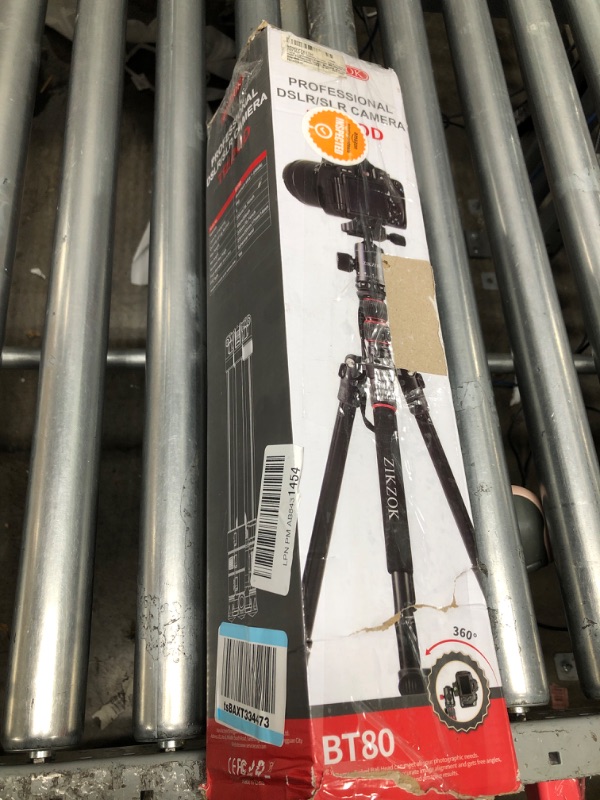 Photo 2 of 80" Camera Tripod, DSLR Tripod for Travel, Lightweight Aluminum 360 Degree Ball Head Professional Tripod, Monopod with Carry Bag, Phone Mount, 18.5" to 80", 33lb Load(Black) **JUST THE TRIPOD, CAMERA AND PHONE NOT INCLUDED**