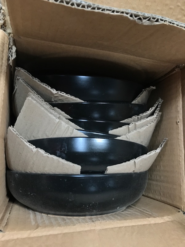 Photo 2 of 10 Strawberry Street Two Tone Coupe 8.5”/36 Oz. Dinner Bowl Set Of 6, Black/Gray
