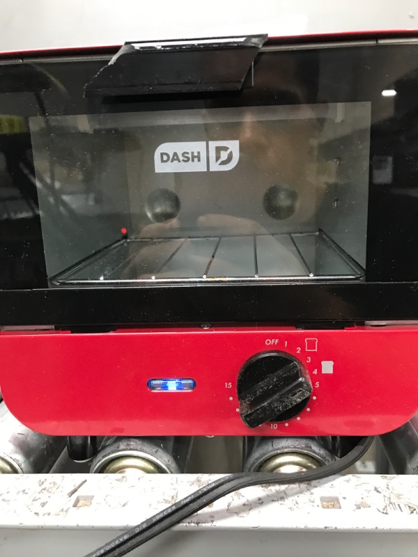 Photo 2 of DASH Mini Toaster Oven Cooker for Bread, Bagels, Cookies, Pizza, Paninis & More with Baking Tray, Rack, Auto Shut Off Feature - Red Red Cooker