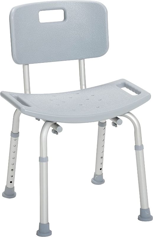 Photo 1 of Drive Medical RTL12202KDR Bathroom Bench with Back, Gray