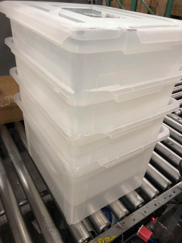 Photo 1 of *** DAMAGE *** IRIS WHITE CONTAINERS WITH LIDS 4 QTY SIZE UNKNOWN