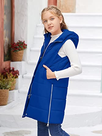 Photo 1 of *** new opened package for size verification *** Inorin Kids Unisex Boys Girls Lightweight Long Gilets Jacket Hooded Quilted Vest Sleeveless Down Coat Parka Outwear size 130 kids 