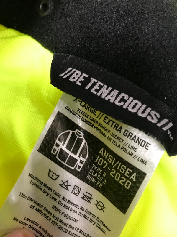 Photo 3 of High Visibility Reflective Winter Bomber Jacket, Zip Out Fleece Liner, ANSI Compliant, Ergodyne GloWear 8379 Lime X-Large