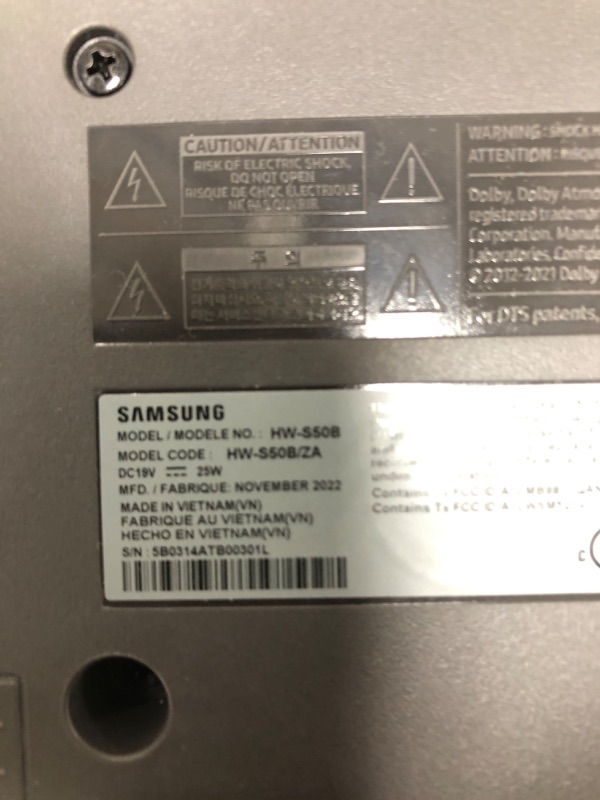 Photo 3 of SAMSUNG HW-S50B/ZA 3.0ch All-in-One Soundbar w/Dolby 5.1, DTS Virtual:X, Q Symphony, Built in Center Speaker, Adaptive Sound Lite, Bluetooth Multi Connection, 2022 Black HW-S50B Soundbar