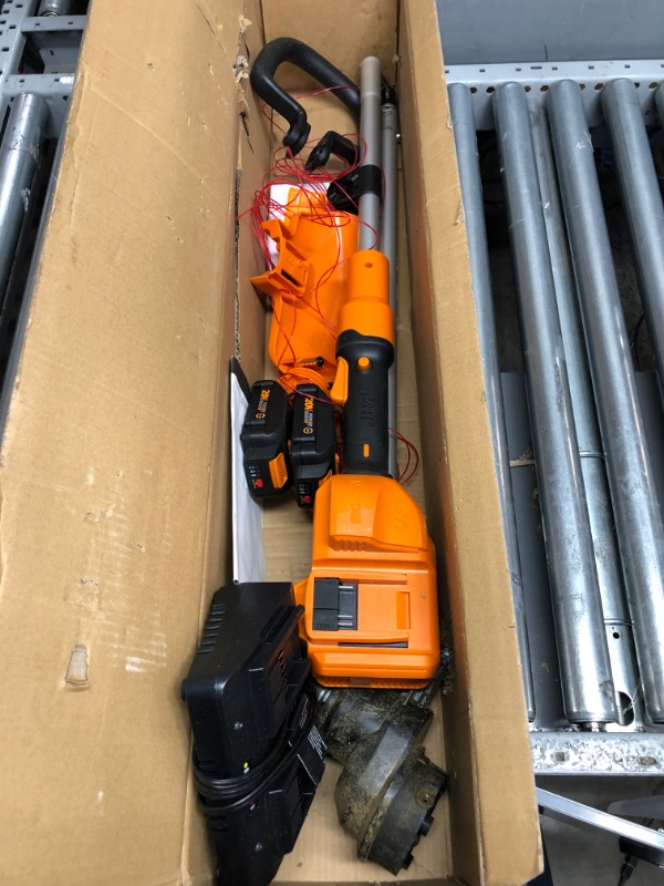 Photo 2 of **FOR PARTS**Worx WG183 40V 13" Cordless String Trimmer (Batteries & Charger Included) 2 20V Batteries + Charger Included