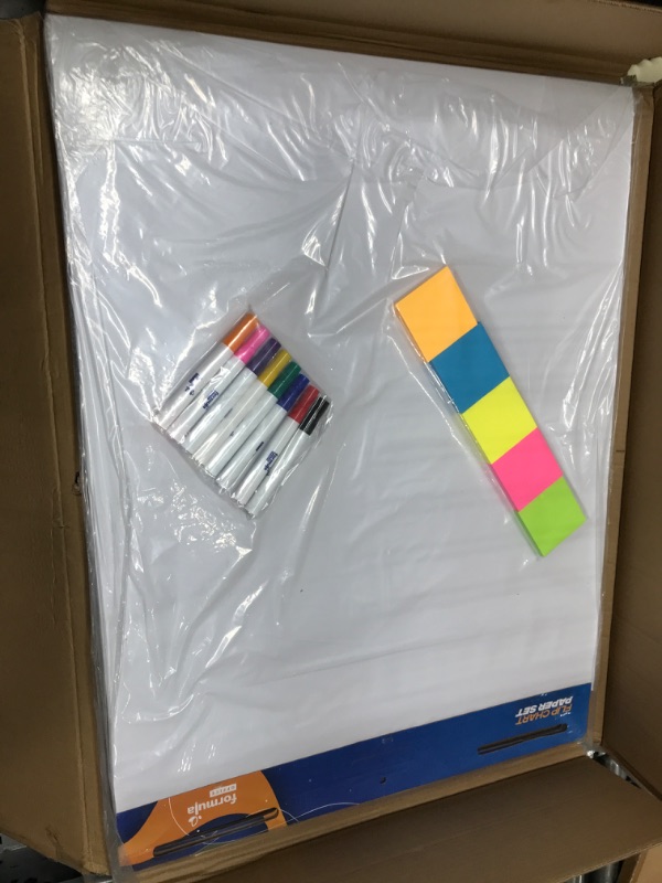 Photo 2 of Large Flip Chart Easel Pads Bundle with 3 25 x 30-Inch Sticky Flip Charts, 8 Colorful Flip Chart Dry Erase Markers & 5 Sticky Note Pads