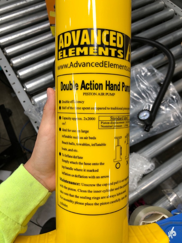 Photo 1 of ADVANCED ELEMENTS Double Action Pump w/Pressure Gauge Yellow