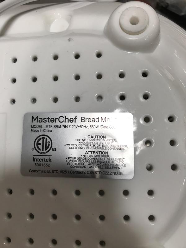 Photo 1 of MasterChef Bread Maker- 2-Pound Programmable Machine w 19 Settings and 13-Hour Delay Timer- FREE Recipe Guide Included