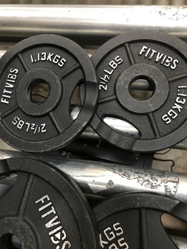 Photo 3 of Signature Fitness Cast Iron Standard Weight Plates 95-Pound Set 