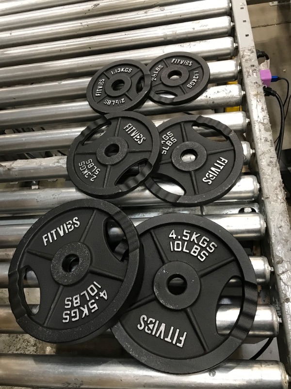 Photo 4 of Signature Fitness Cast Iron Standard Weight Plates 95-Pound Set 