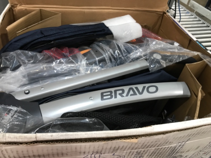 Photo 2 of Chicco Bravo 3-in-1 Trio Travel System, Bravo Quick-Fold Stroller with KeyFit 30 Infant Car Seat and base, Car Seat and Stroller Combo | Brooklyn/Navy Brooklyn Bravo