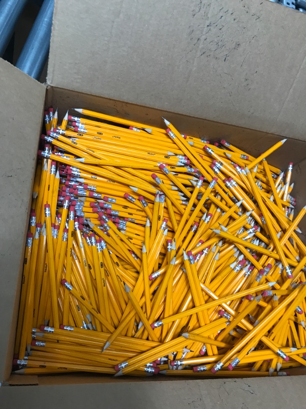 Photo 3 of Madisi Wood-Cased #2 HB Pencils, Yellow, Pre-sharpened, Bulk Pack, 1000 pencils