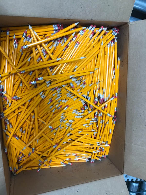 Photo 2 of Madisi Wood-Cased #2 HB Pencils, Yellow, Pre-sharpened, Bulk Pack, 1000 pencils