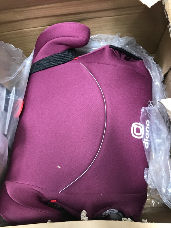 Photo 2 of Diono Solana, No Latch, Single Backless Booster Car Seat, Lightweight, Machine Washable Covers, Cup Holders, Pink
