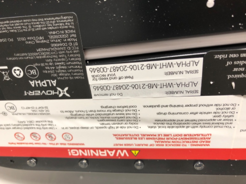 Photo 5 of ***PARTS ONLY NOT FUNCTIONAL***Hover-1 Journey Electric Scooter | 14MPH, 16 Mile Range, 5HR Charge, LCD Display, 8.5 Inch High-Grip Tires, 220LB Max Weight, Cert. & Tested - Safe for Kids, Teens, Adults
