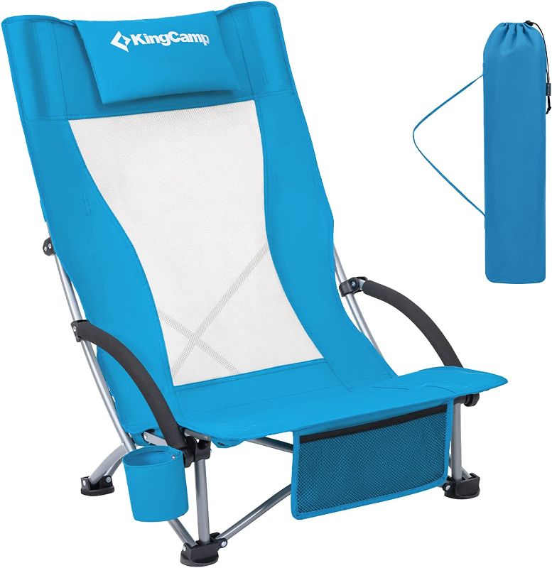 Photo 1 of 
KingCamp Low Sling Beach Chairs,Folding High Mesh Reclining Back Chair for Adults