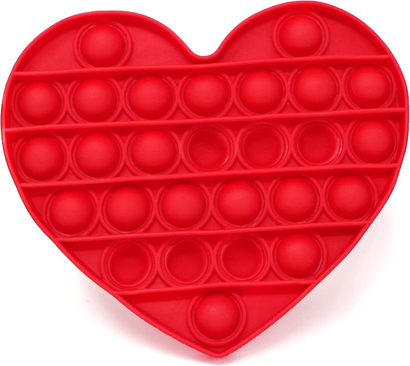Photo 1 of 
ellostar Push Pop Bubble Sensory Fidget Toys Pop Stress Reliever Silicone Squeeze Toy Tactile Logic Game, Great for Kids and Adults (Red Heart)