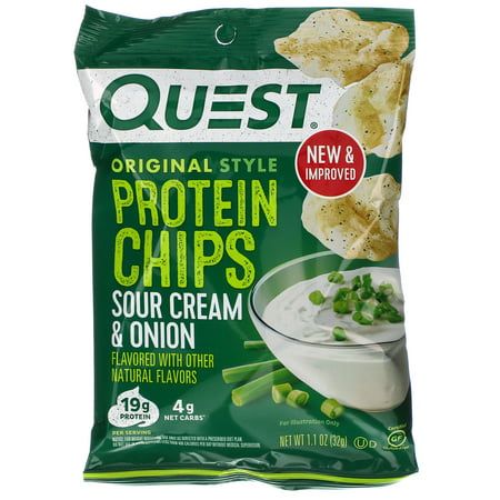 Photo 1 of ***** AS IS NO RETURNS ***BEST BY 05/02/2023 -Quest Nutrition Original Style Protein Chips Sour Cream & Onion 12 Pack 1.1 Oz (32 G) Each
