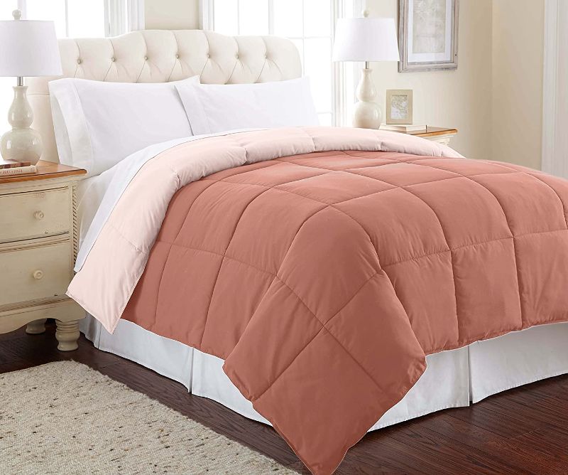 Photo 1 of Modern Threads Down Alternative Microfiber Quilted Reversible Comforter & Duvet Insert - Soft, Comfortable Alternative to Goose Down - Bedding for All Seasons Rosewood/Rose King
