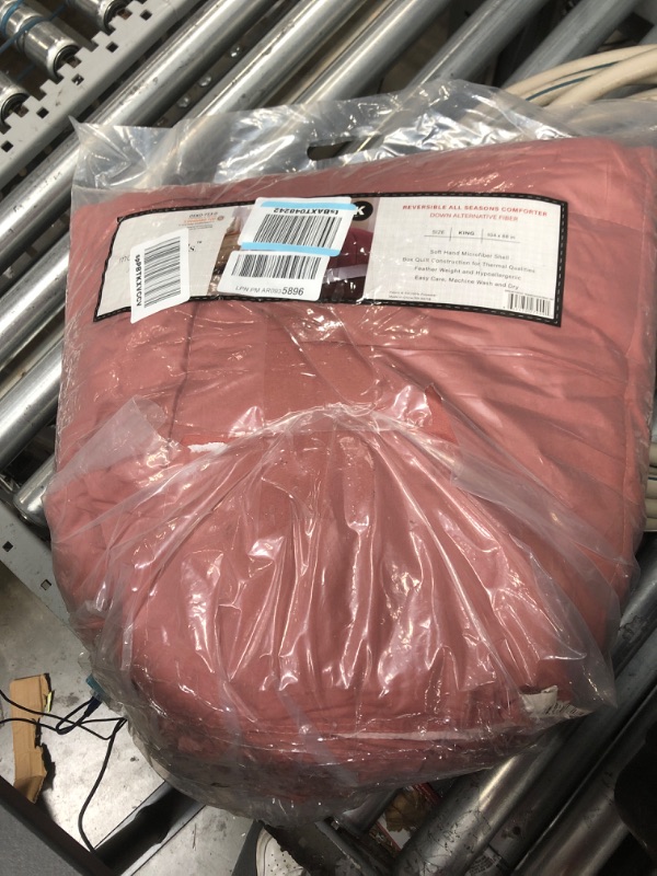 Photo 1 of Modern Threads Down Alternative Microfiber Quilted Reversible Comforter & Duvet Insert - Soft, Comfortable Alternative to Goose Down - Bedding for All Seasons Rosewood/Rose King
