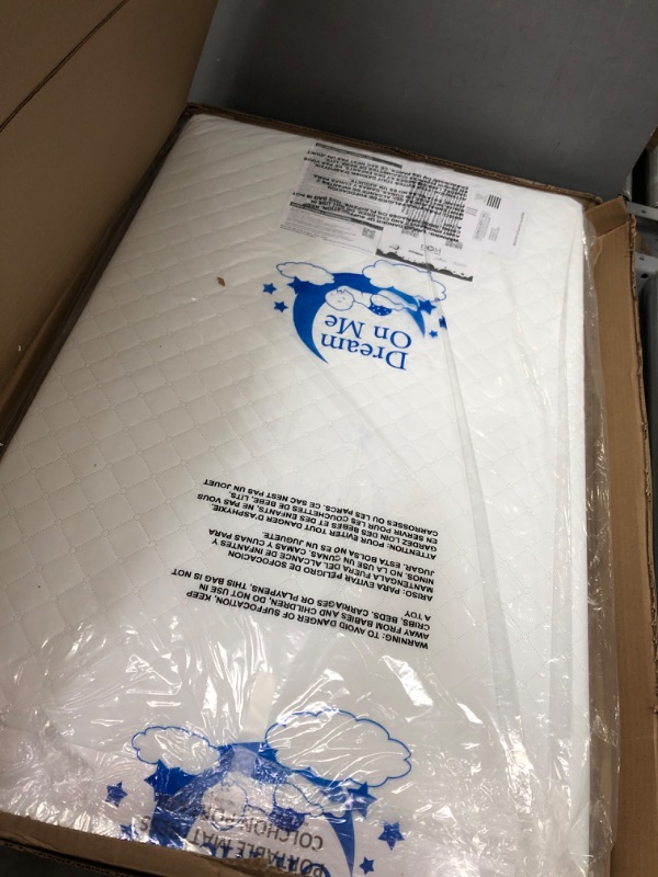 Photo 1 of Dream On Me Holly 3” Fiber Portable, Greenguard Gold Certified, Waterproof Vinyl Cover, Lightweight Mini Crib Mattress, White