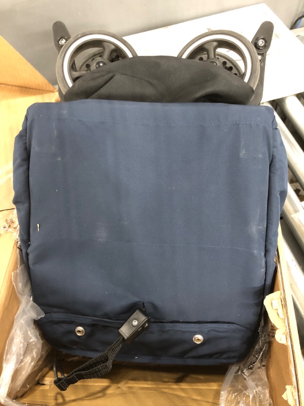 Photo 1 of **SEE NOTES**
gb Pockit+ All City, Ultra Compact Lightweight Travel Stroller with Front Wheel Suspension, Full Canopy, and Reclining Seat in Night Blue