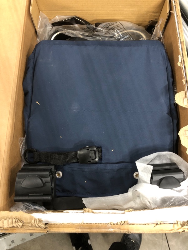Photo 1 of **SEE NOTES**
gb Pockit+ All City, Ultra Compact Lightweight Travel Stroller with Front Wheel Suspension, Full Canopy, and Reclining Seat in Night Blue