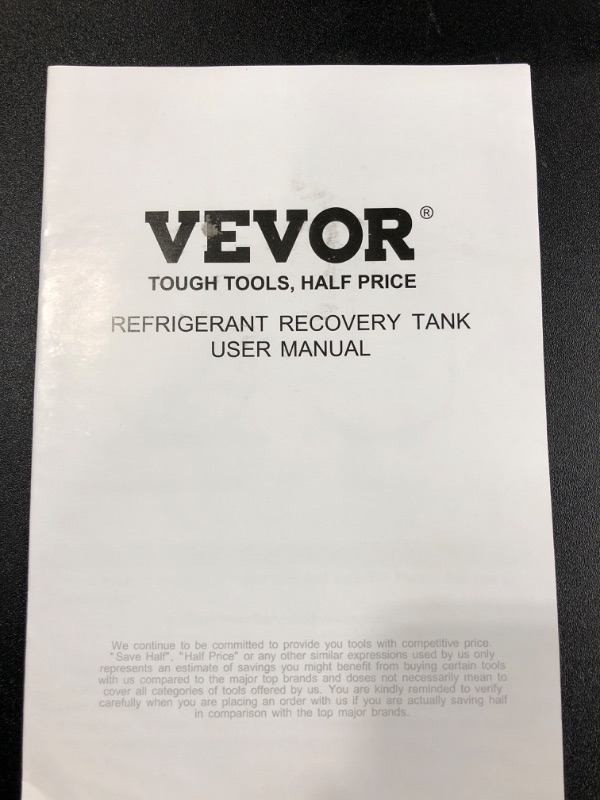 Photo 1 of VEVOR Refrigerant Recovery Tank - 30 lb. Capacity Recovery Tank with 2 Pcs ¼ to ½ Adaptor, Reusable Recovery Tank HVAC for All Refrigerant, High-Sealing ac Recovery Tank with Trace Amount of N? 2023 Elite Version 30lb Orange+Gray
