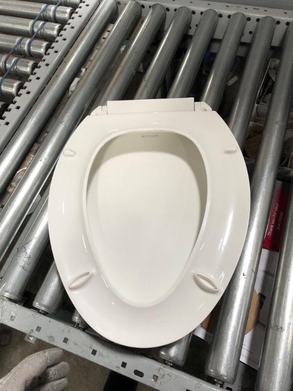 Photo 4 of ***USED***
KOHLER 4636-RL-0 Cachet ReadyLatch Quiet Close Elongated Toilet Seat, White
**MISSING HARDWARE**