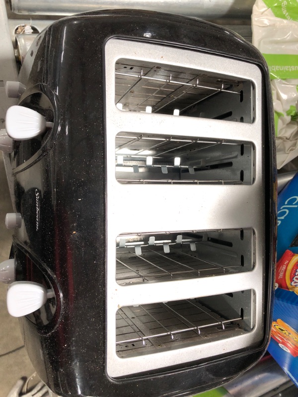 Photo 3 of **USED**
Sunbeam Wide Slot 4-Slice Toaster, Black

***(INSIDE CHIP BOX)***