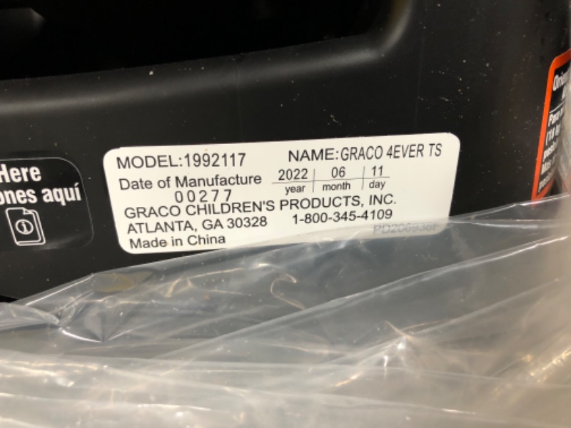 Photo 6 of **USED AND DIRTY**
Graco 4Ever 4 in 1 Car Seat featuring TrueShield Side Impact Technology with TrueShield Technology Ion