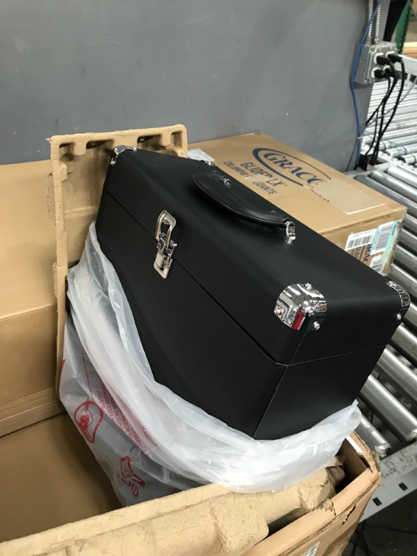 Photo 1 of Victrola Vintage Vinyl Record Storage and Carrying Case, Fits all Standard Records - 33 1/3, 45 and 78 RPM, Holds 30 Albums, Perfect for your Treasured Record Collection, Black