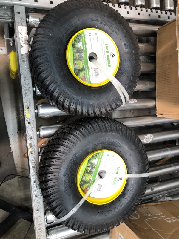 Photo 2 of 15x6.00-6" Front Tire Assembly Replacement for 100 and 300 Series John Deere Riding Mowers - 2 pack