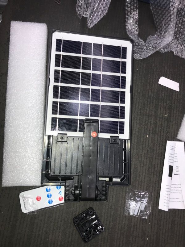 Photo 1 of 150W Solar Lights Outdoor, 3 Modes Led Solar Wall Light Motion Sensor with Remote Control, 8000LM IP65 Waterproof Solar Flood Lights Lamp for Yard, Garden, Path, Parking lot Black 150W-1PC