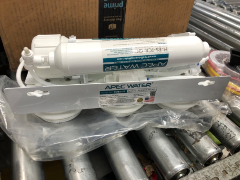Photo 3 of **MINOR SHIPPING DAMAGE**APEC Water Systems ROES-50 Essence Series Top Tier 5-Stage Certified Ultra Safe Reverse Osmosis Drinking Water Filter System, 50 GPD

