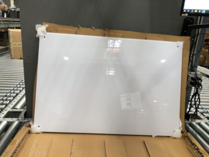 Photo 3 of Magnetic Glass Whiteboard 24'' x 36'' Dry Erase Board Magnetic Whiteboard Glass White Board for Wall Frameless Glass Board(Ultra White) Ultra White 24''x36''