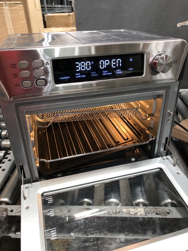 Photo 2 of **MINOR DAMAGE* COSORI Air Fryer Toaster Oven Combo, 12-in-1 Convection Ovens Countertop, Stainless Steel, Smart, 6-Slice Toast, 12-inch Pizza, with Bake, Roast, Broil, 75 Recipes&Accessories Tray, Basket, 26.4QT
