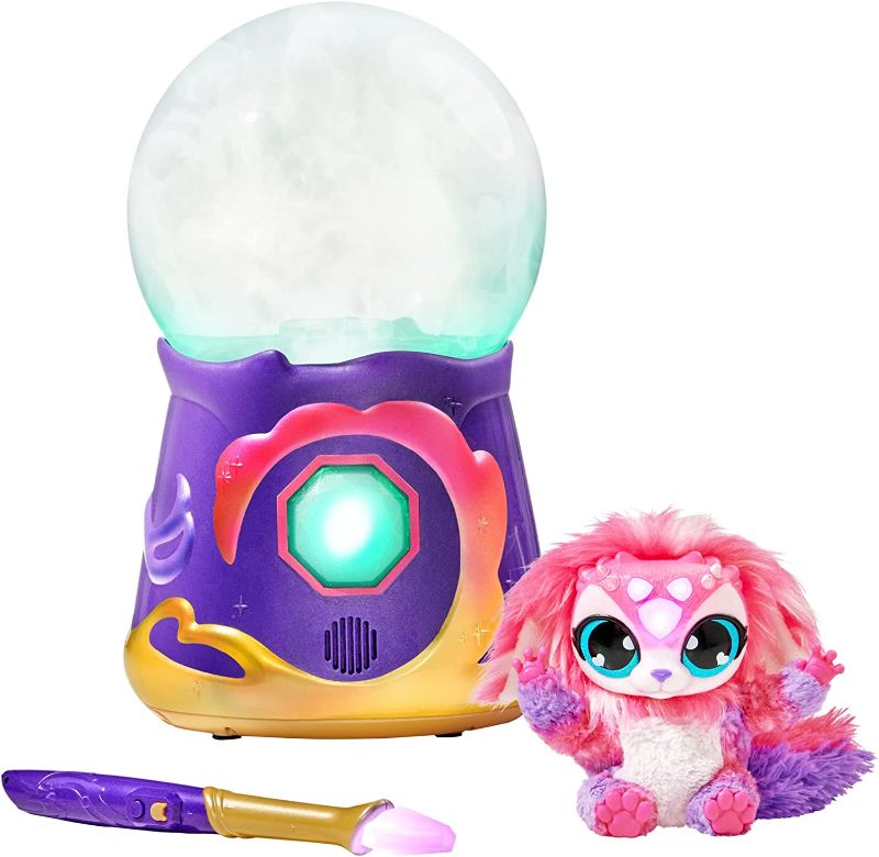 Photo 1 of ** DAMAGED** Magic Mixies Magical Misting Crystal Ball with Interactive 8 inch Pink Plush Toy and 80+ Sounds and Reactions
