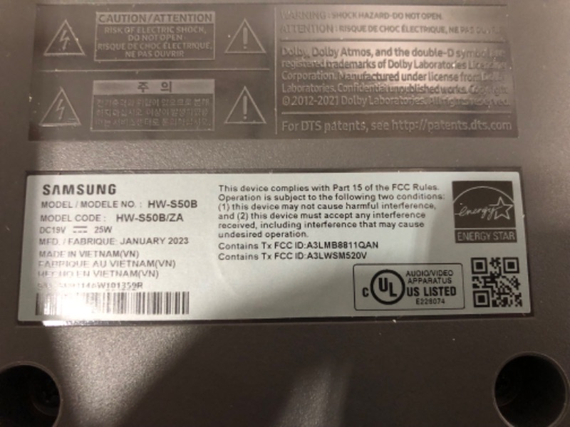 Photo 4 of SAMSUNG HW-S50B/ZA 3.0ch All-in-One Soundbar w/Dolby 5.1, DTS Virtual:X, Q Symphony, Built in Center Speaker, Adaptive Sound Lite, Bluetooth Multi Connection, 2022 Black HW-S50B Soundbar