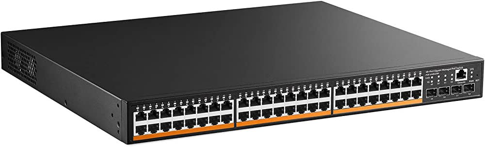 Photo 1 of MokerLink 48 Port PoE Gigabit Managed Switch, 4x1G SFP, IEEE802.3af/at/bt 600W, VLAN/Qos/PoE/Security Web/Cli L2 Managed Rackmount Switch