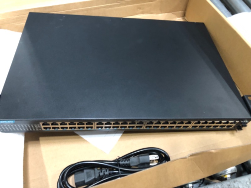 Photo 2 of MokerLink 48 Port PoE Gigabit Managed Switch, 4x1G SFP, IEEE802.3af/at/bt 600W, VLAN/Qos/PoE/Security Web/Cli L2 Managed Rackmount Switch