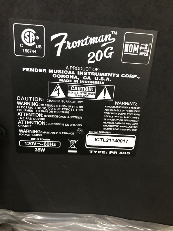 Photo 1 of Fender Frontman 20G Guitar Amplifier
