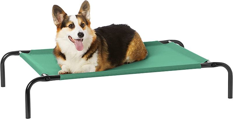 Photo 1 of Amazon Basics Cooling Elevated Pet Bed, Medium (43 x 26 x 7.5 Inches), Gree